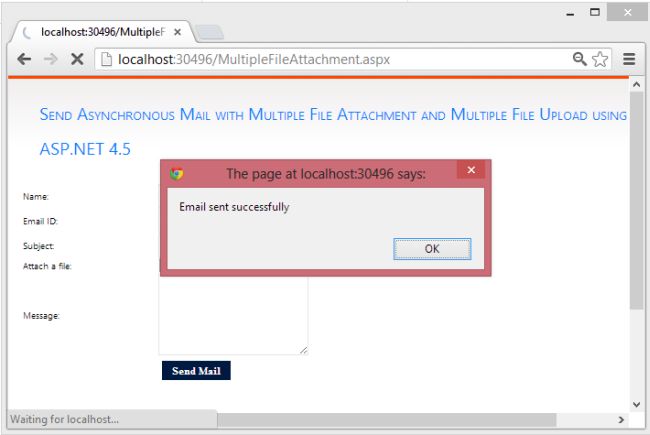Email sent successfully